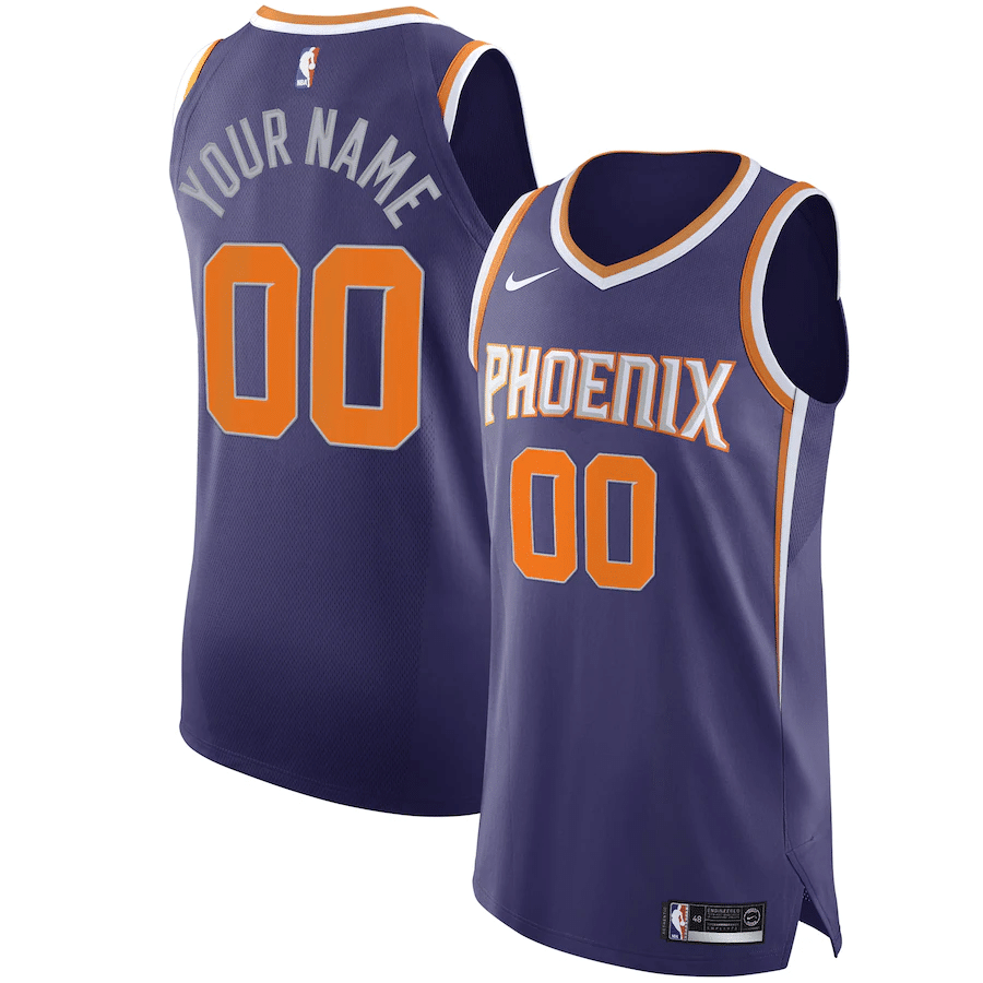 Officially Licensed Gear

Men's Phoenix Suns Nike Purple Authentic Custom Jersey - Icon Edition