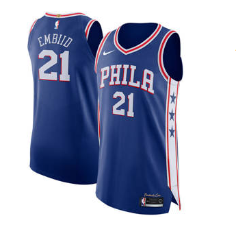 Officially Licensed Gear
 Philadelphia 76ers Nike Authentic Jersey Blue - Icon Edition