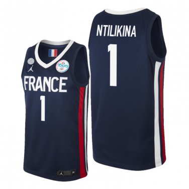 France Basketball Jersey Men 2021 Tokyo Olympic Navy