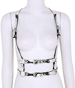 ACSUSS Unisex Fashion Punk Faux Leather Adjustable Body Straps Harness Belt Clubwear