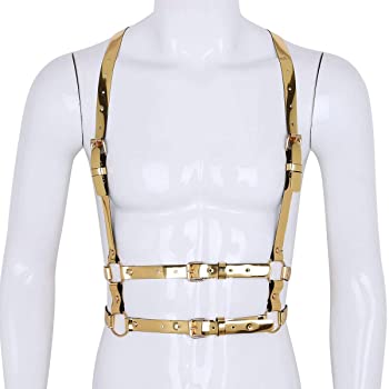 ACSUSS Unisex Fashion Punk Faux Leather Adjustable Body Straps Harness Belt Clubwear