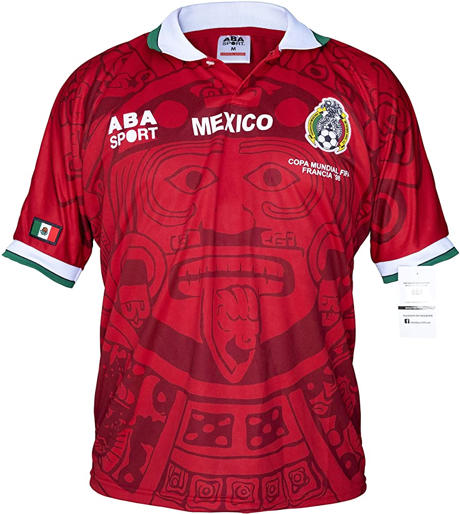AUTHENTIC MEXICO ABA SPORT RED JERSEY WORLD CUP 98 VERY RARE