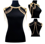 Vintage Gold Plated Shoulder Chain Necklace Jewelry
