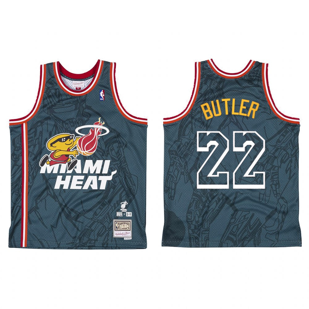 Miami Heat BR Remix Jimmy Butler #22 Grey-green Jersey