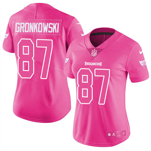 Officially Licensed Gear  Nike Buccaneers Pink Women's Stitched NFL Limited Rush Fashion Jersey