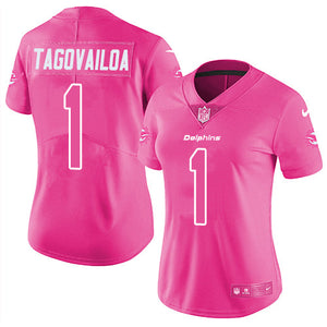 Nike Dolphins #1 Tua Tagovailoa Women's Stitched NFL Vapor Untouchable Limited Jersey
